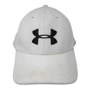 Under Armour Heatgear Fitted Baseball Cap White XL Embroidered Vented Holes